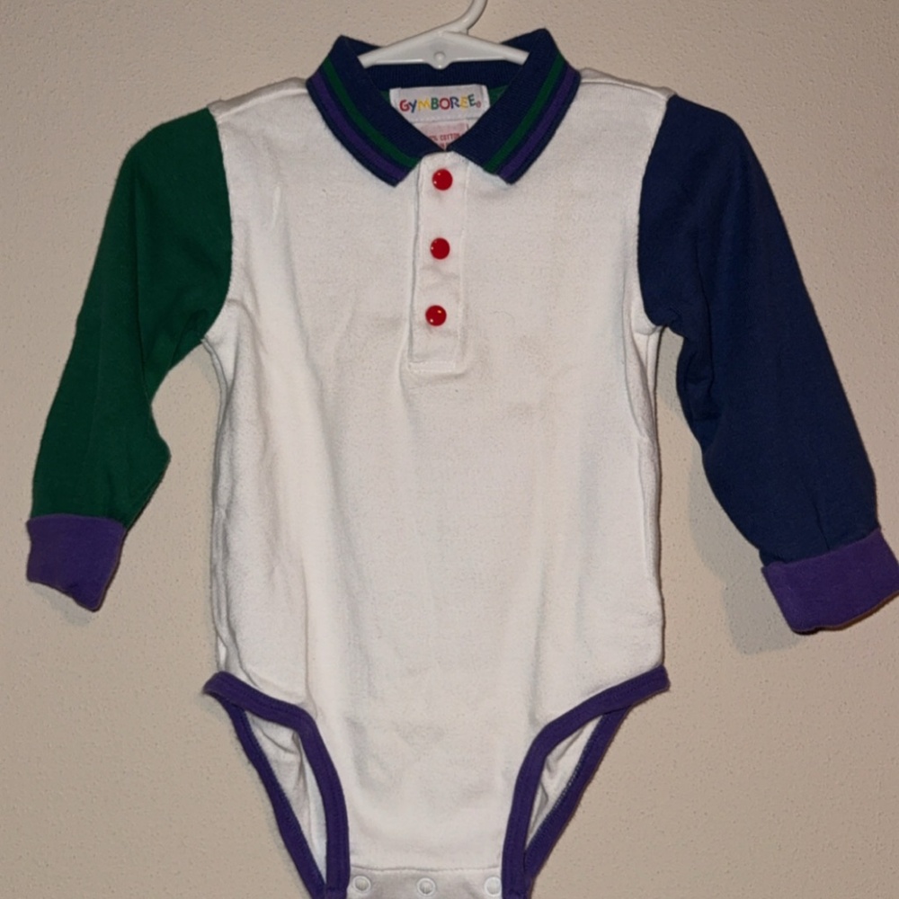 Vintage 90's Colorblock Rainbow Tag Gymboree Onesie, Infant size